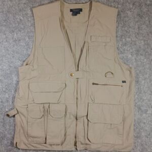 5.11 Tactical Taclite Pro Vest 80008 Mens Large Khaki Cargo Pockets